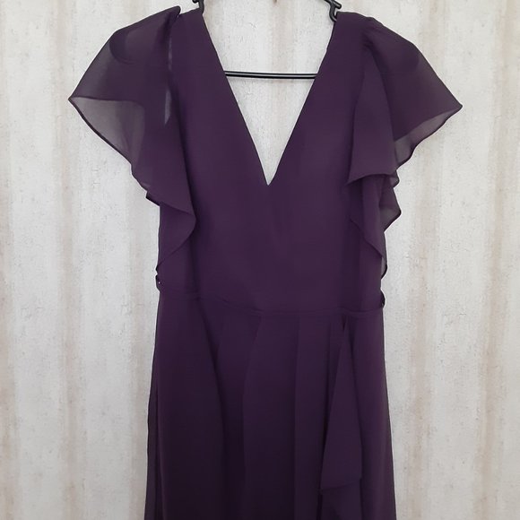 David's Bridal Chainti Plum Dress - Picture 2 of 11